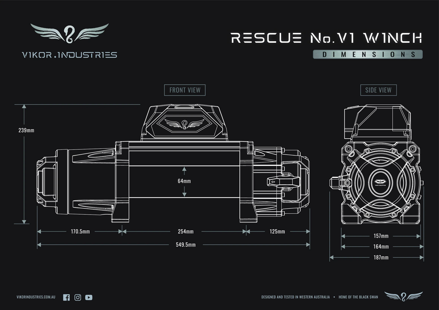 RESCUE VI WINCH - 12000LB 4X4 WINCH WITH SYNTHETIC ROPE